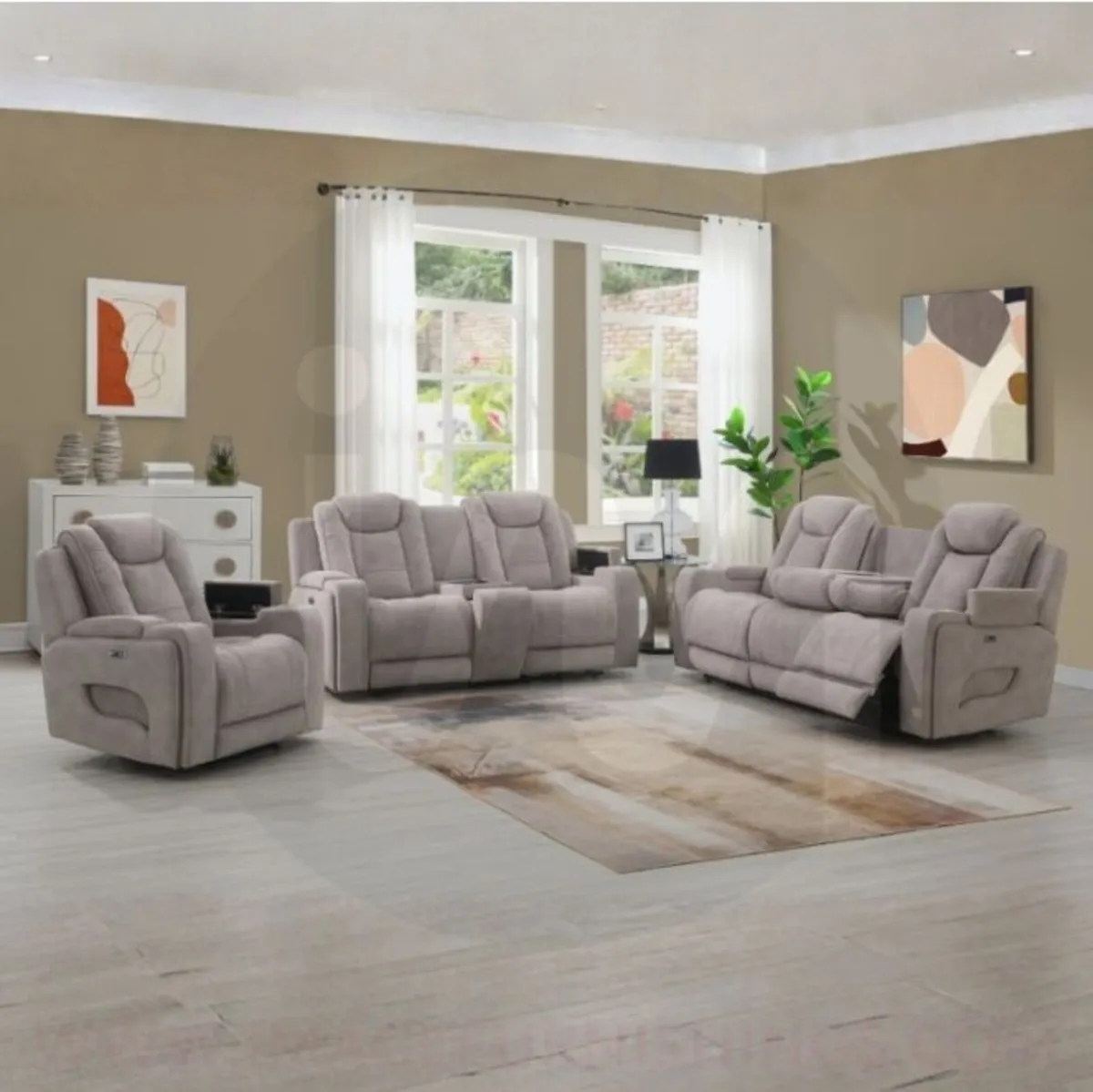 Jesper Electric Reclining Suite Oyster - Image 1