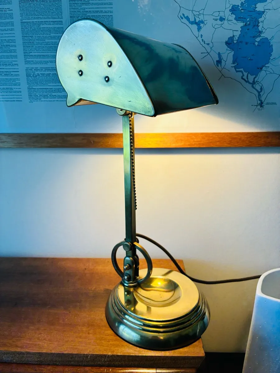 Antique 1920s Bankers lamp - Image 4