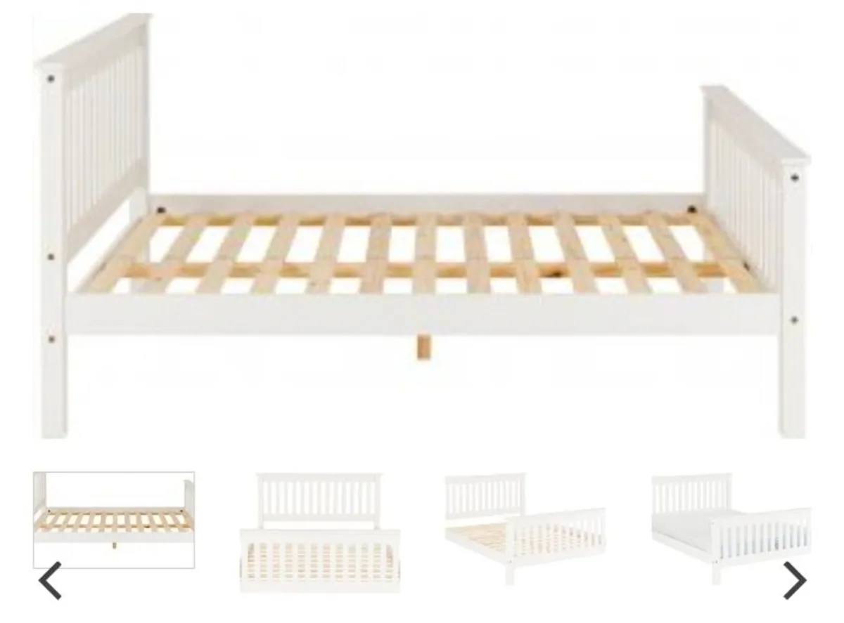 Monaco 4′ Bed High Foot End White - Image 1