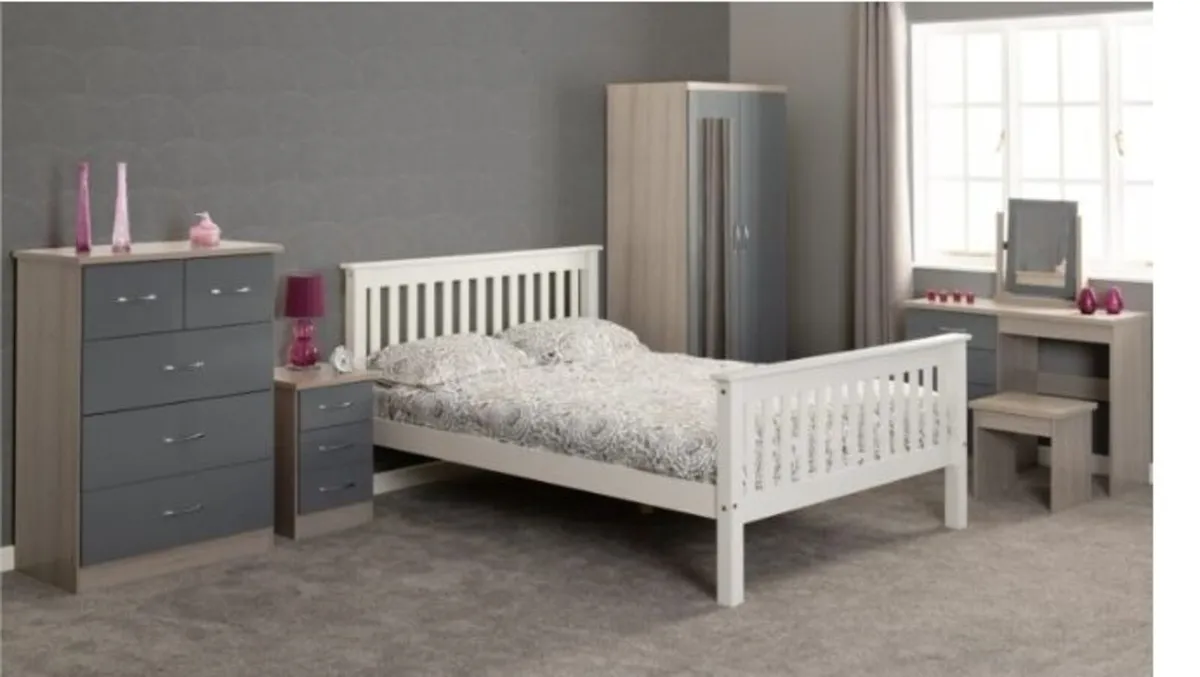 Monaco 4′ Bed High Foot End White - Image 2