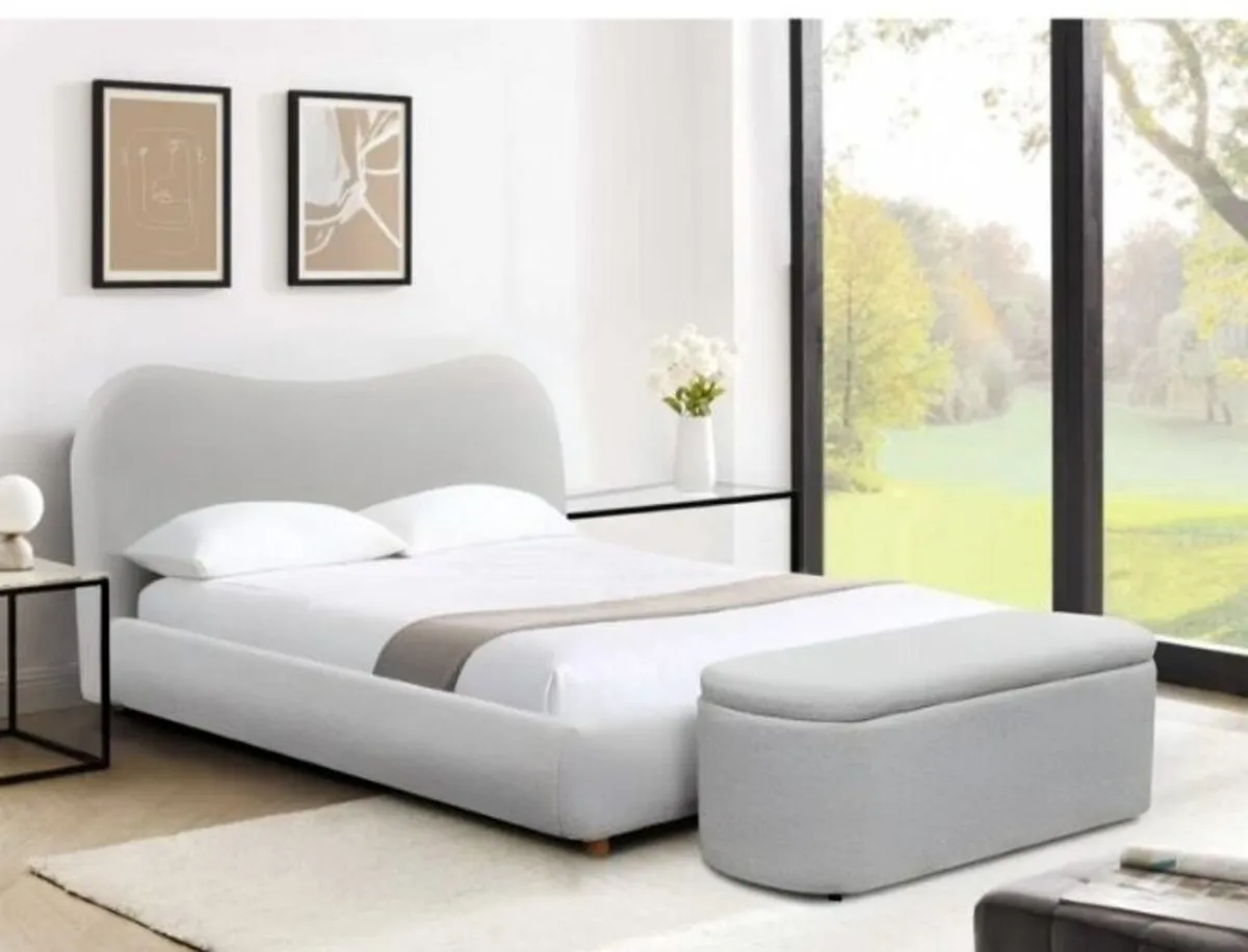 Donegal Grey Bed & Ottoman - Image 1