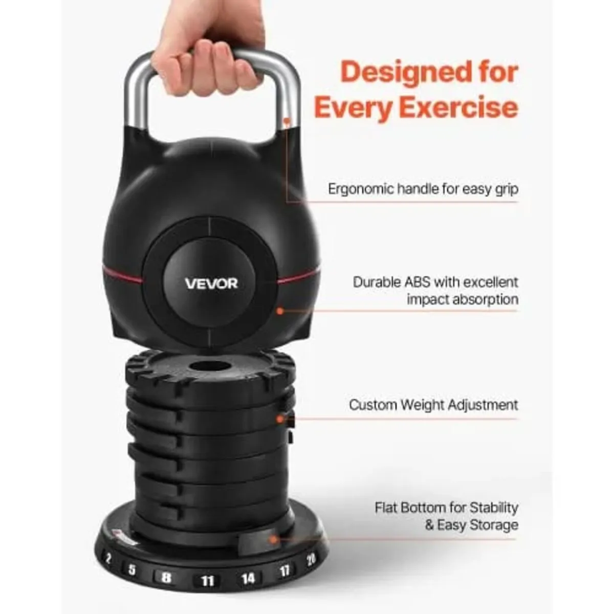 Kettlebell, Adjustable Kettlebell with 7 Weight Le - Image 2