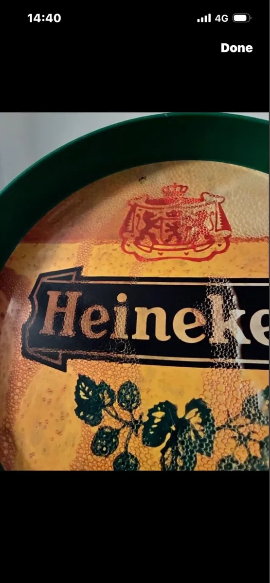 Vintage Heineken Metal Tray - Image 2