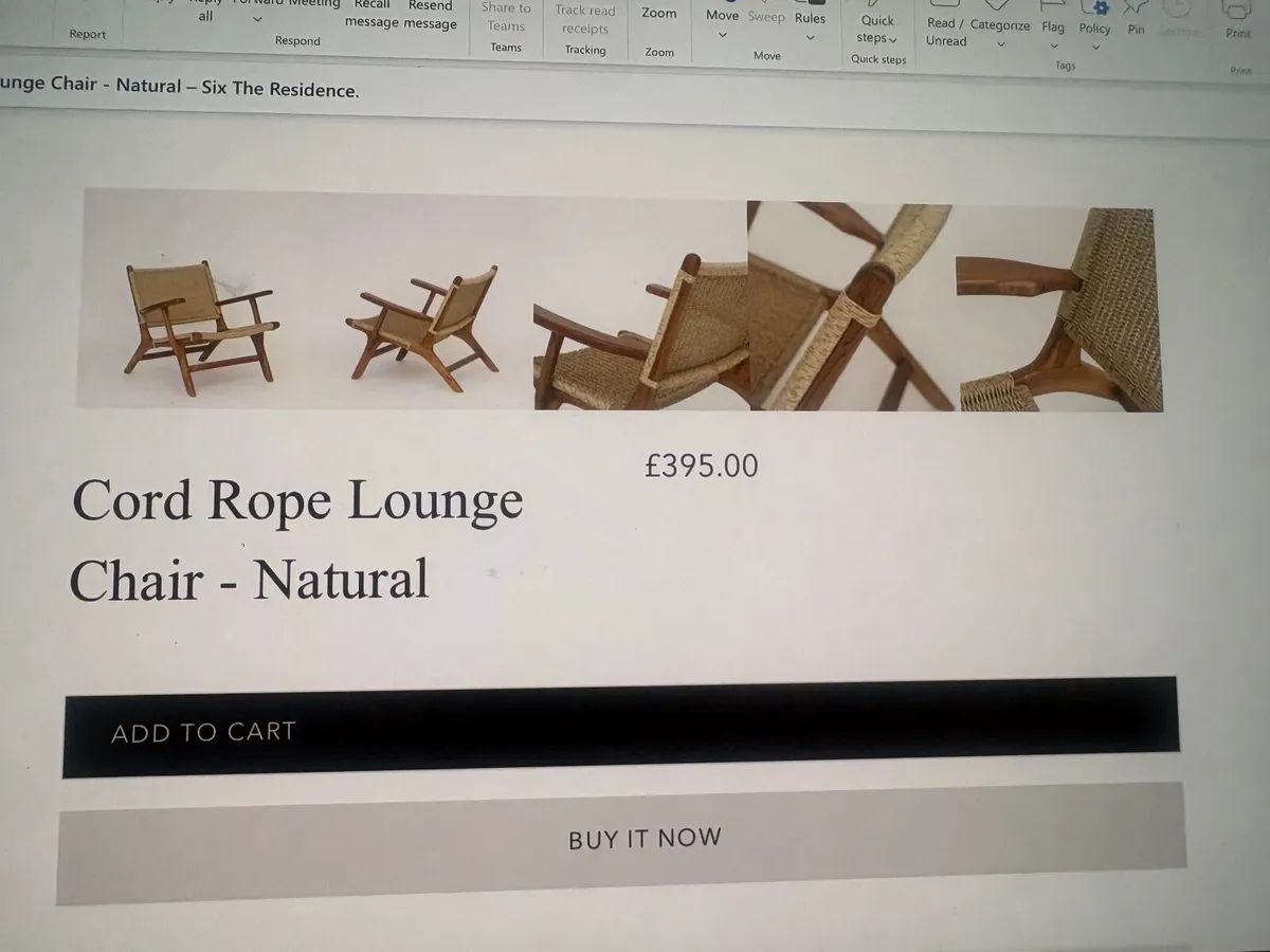 Cord Chairs Natural x 2 - Image 1