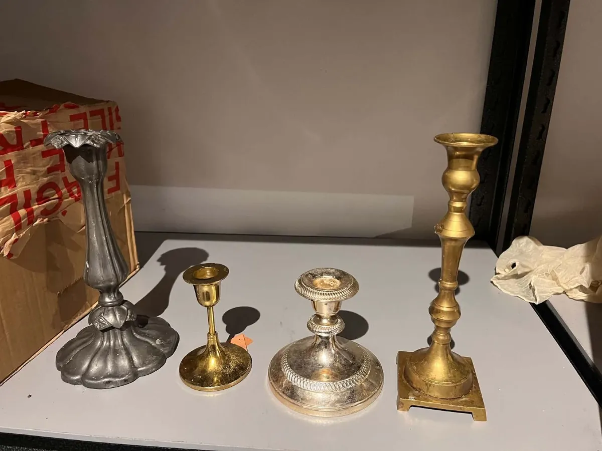 Job Lot of Vintage-Style Brass, Gold & Silver Cand - Image 1
