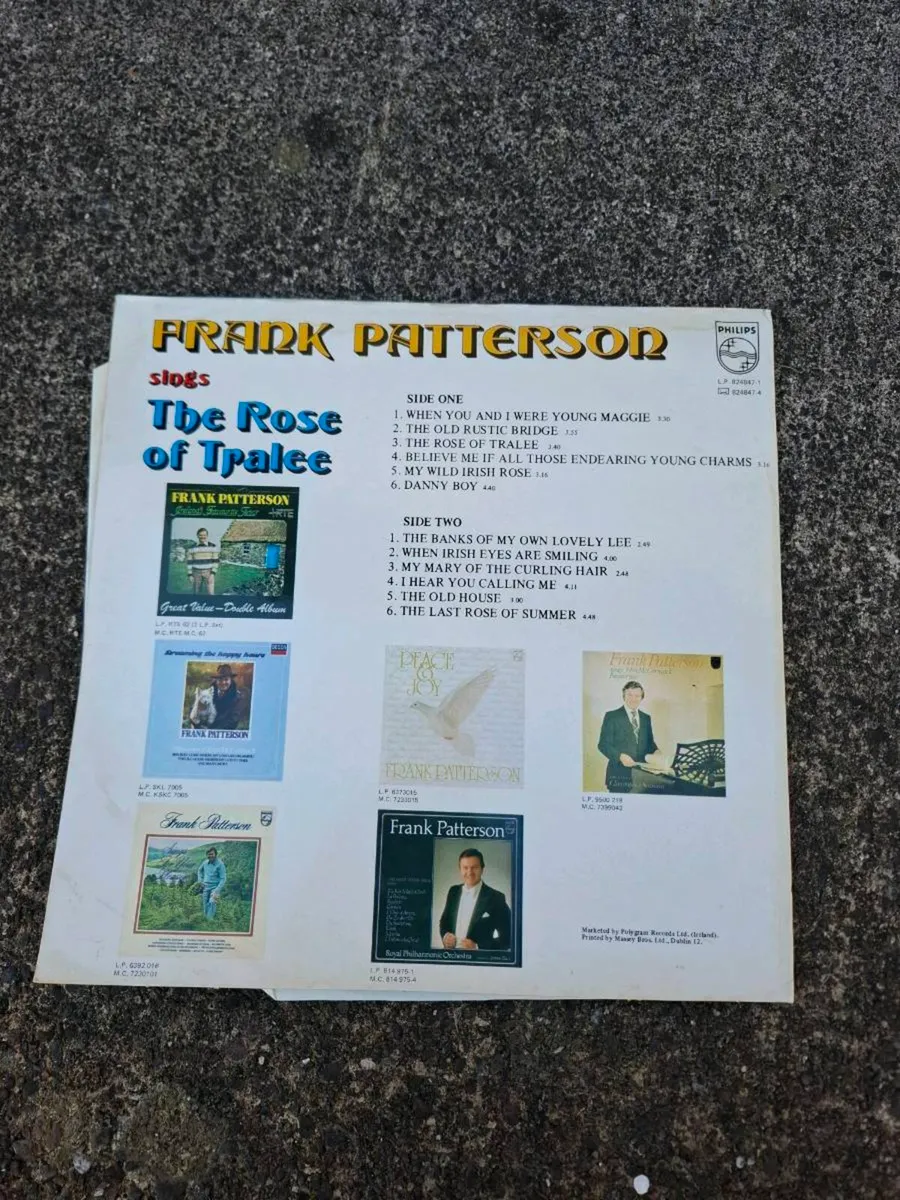 Vinyl lp the rose of tralee Frank Patterson - Image 2