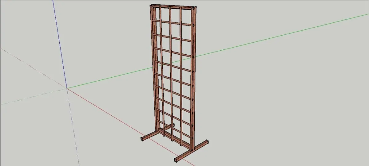 Freestanding Industrial Metal Grid Display Unit / - Image 4