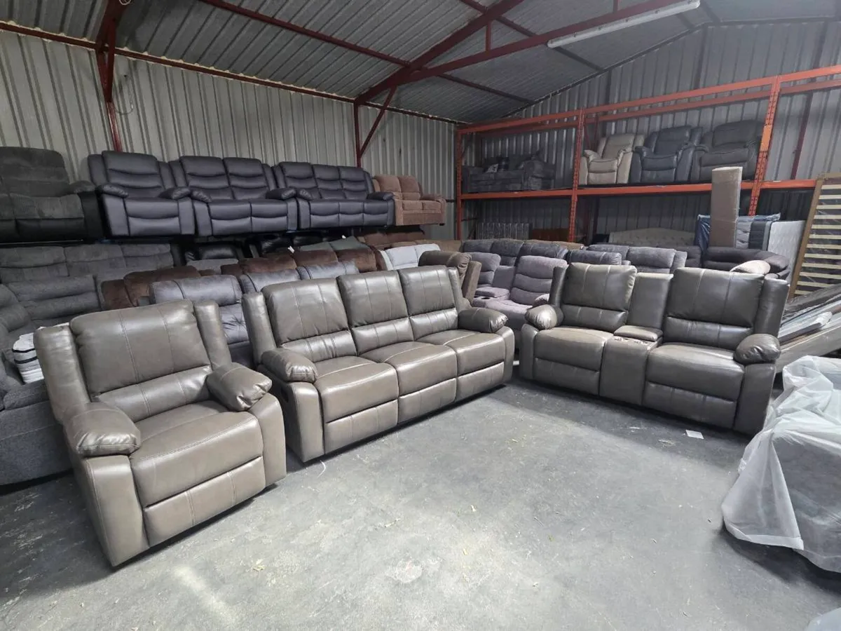 New Leather Recliners With Cupholders Free Deliver - Image 1