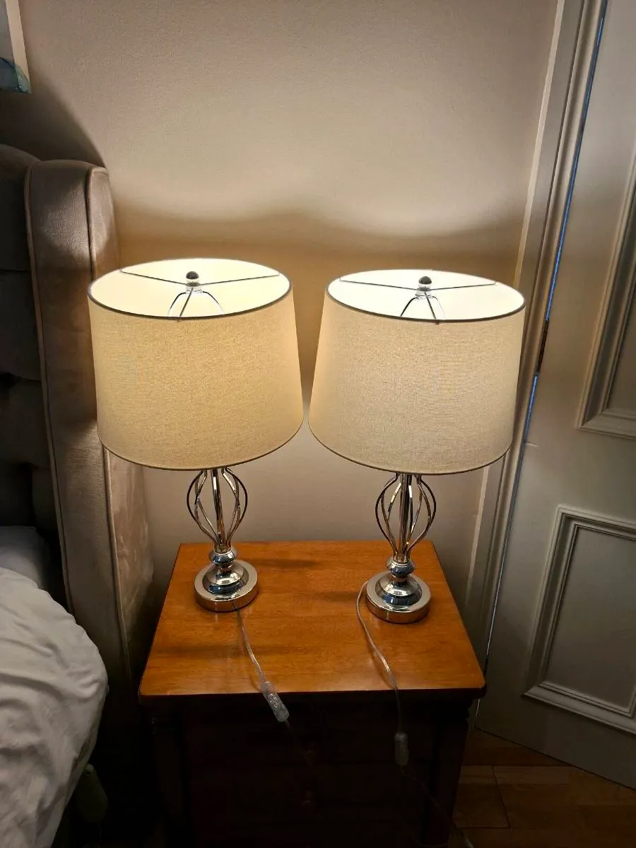 Large Bedside Lamps  / Table Lamps Set of 2 - Image 2