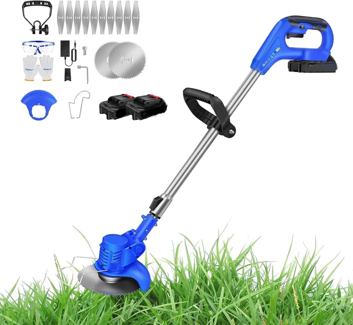 Cordless Garden Strimmer with Metal Blade & Charge - Image 1