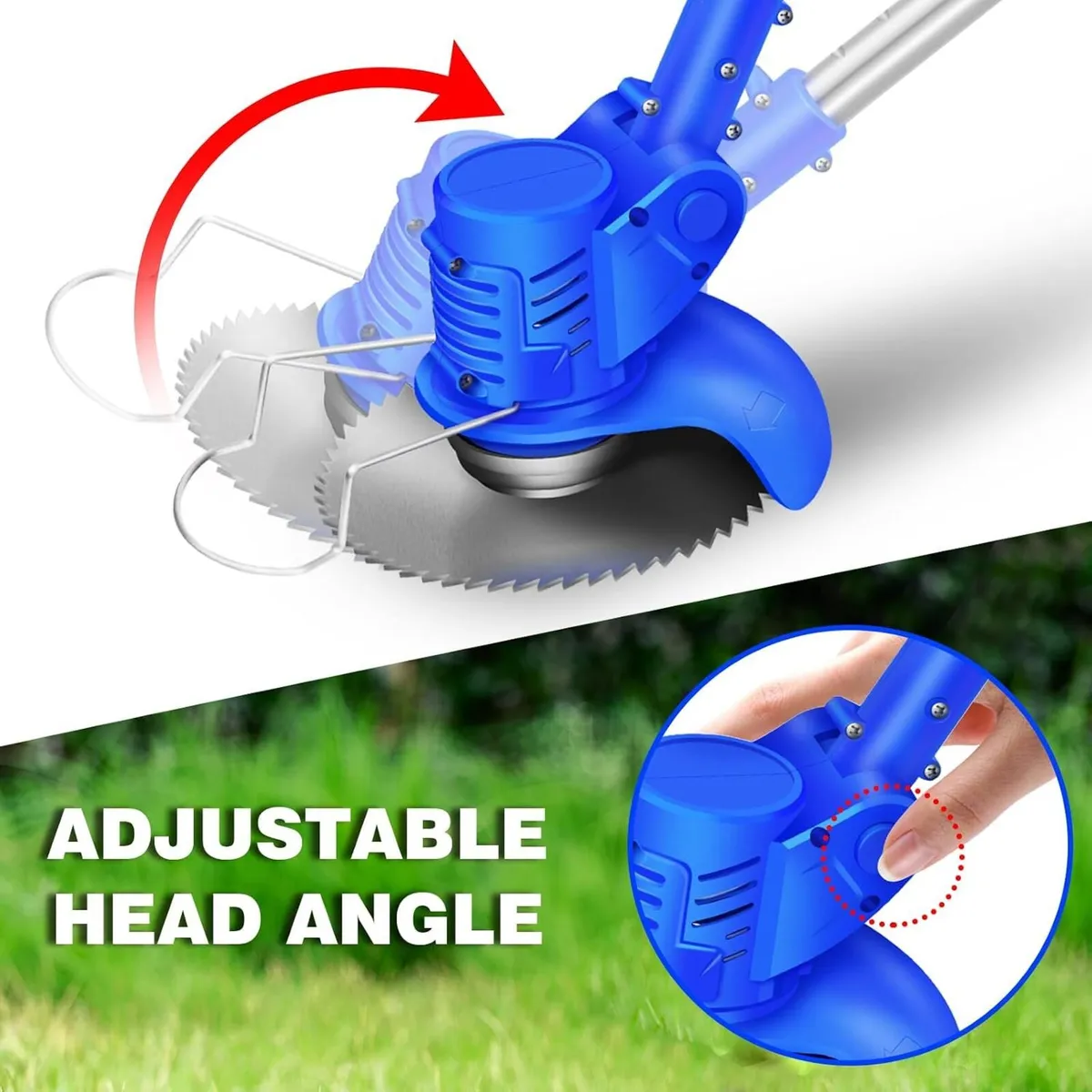 Cordless Grass Strimmer with Metal Blade & Battery - Image 2