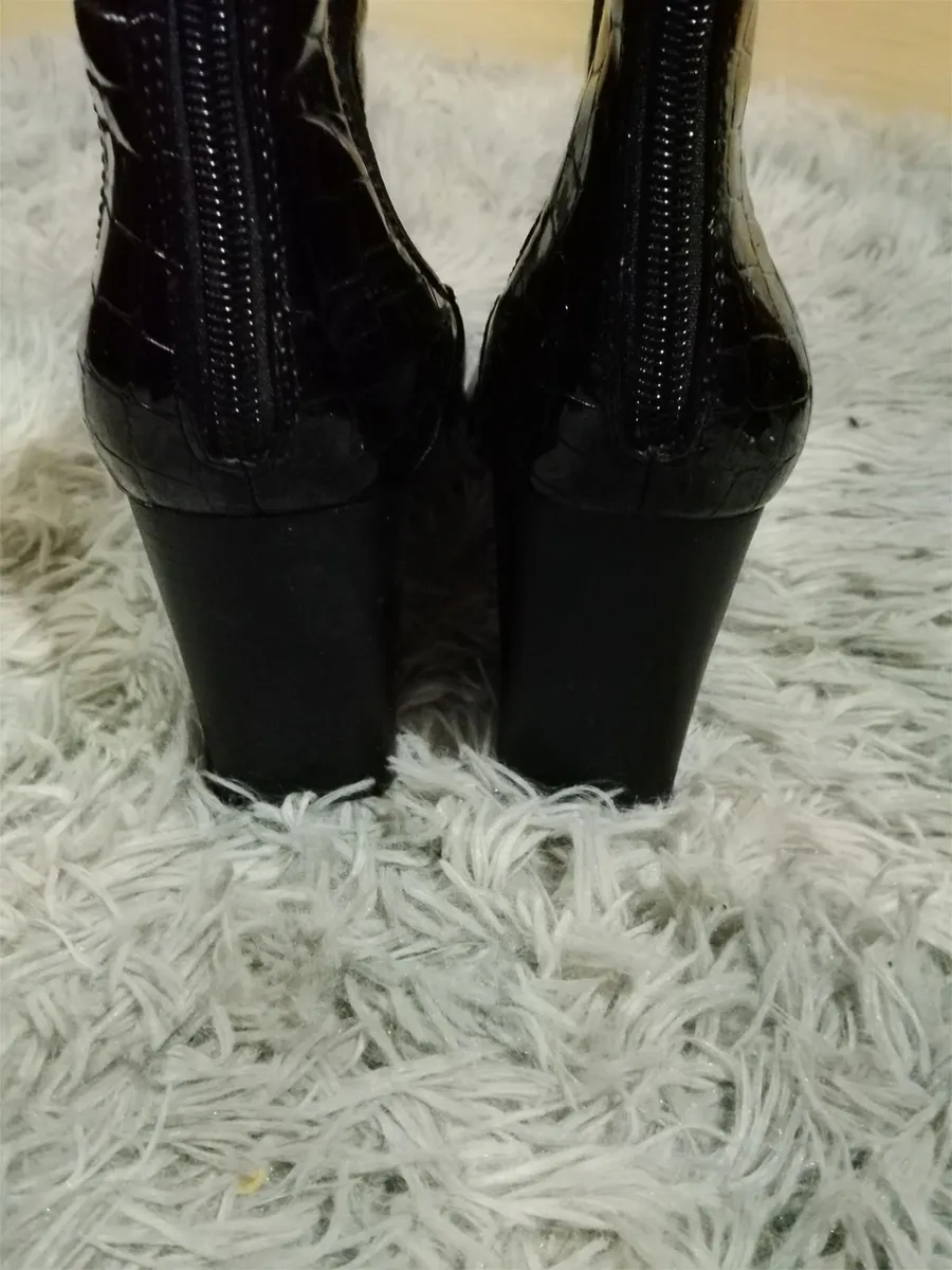 Black Patent Ankle Boots - Image 3