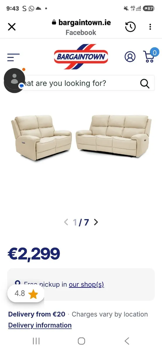 Brand New 3&2 seater electric recliner sofas cream - Image 1