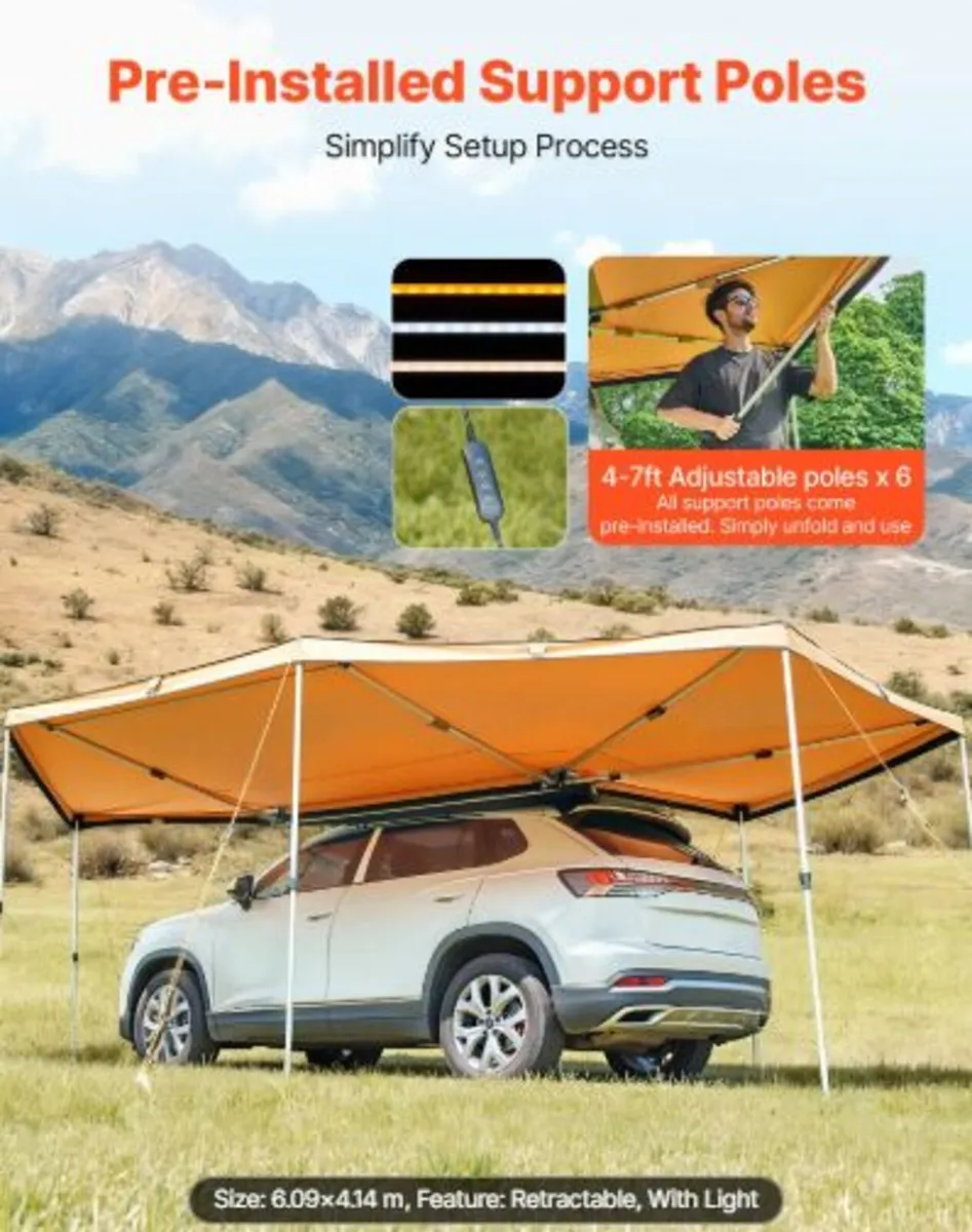 270 Degree Awning with Bulit-in LED Lights, 12.4 ㎡ - Image 2