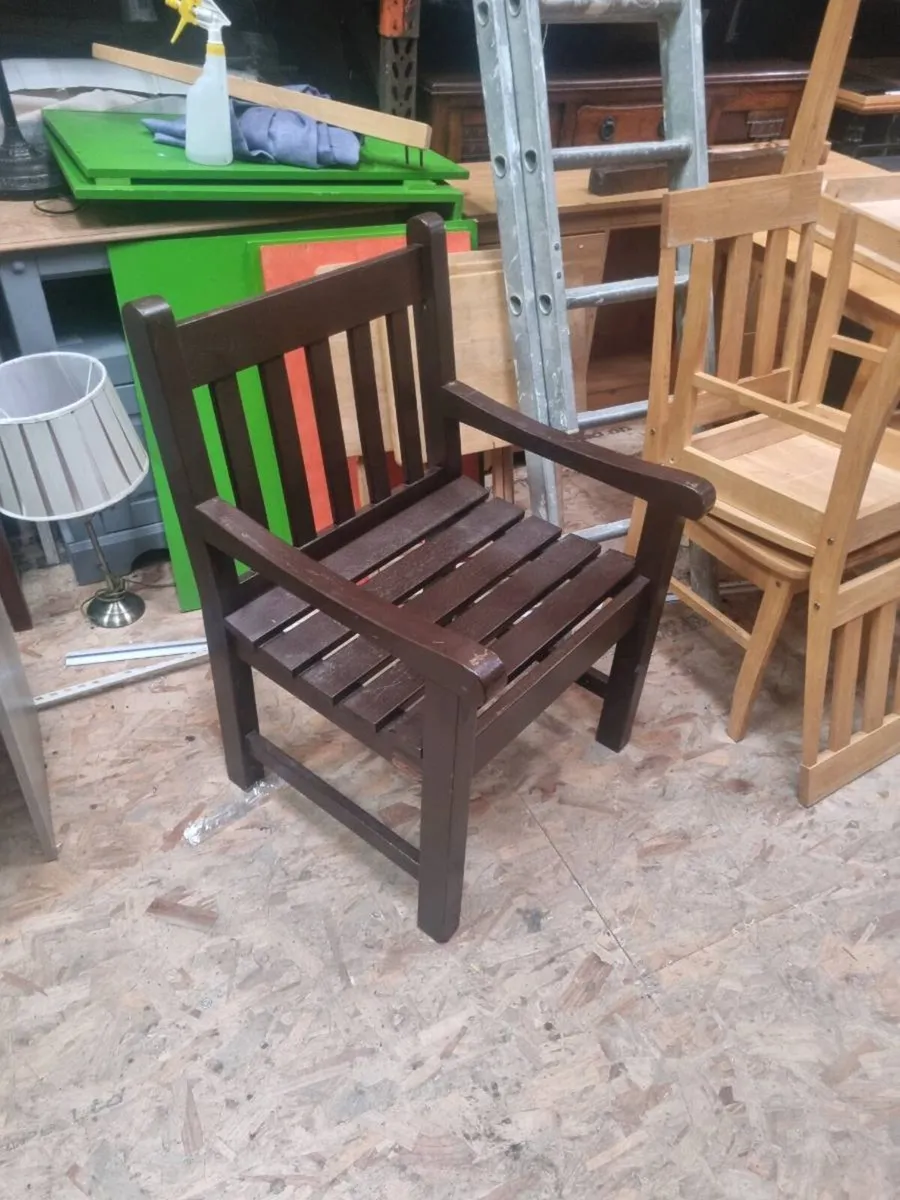 Solid teak garden chairs - Image 1