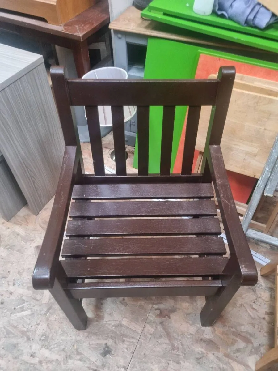 Solid teak garden chairs - Image 2