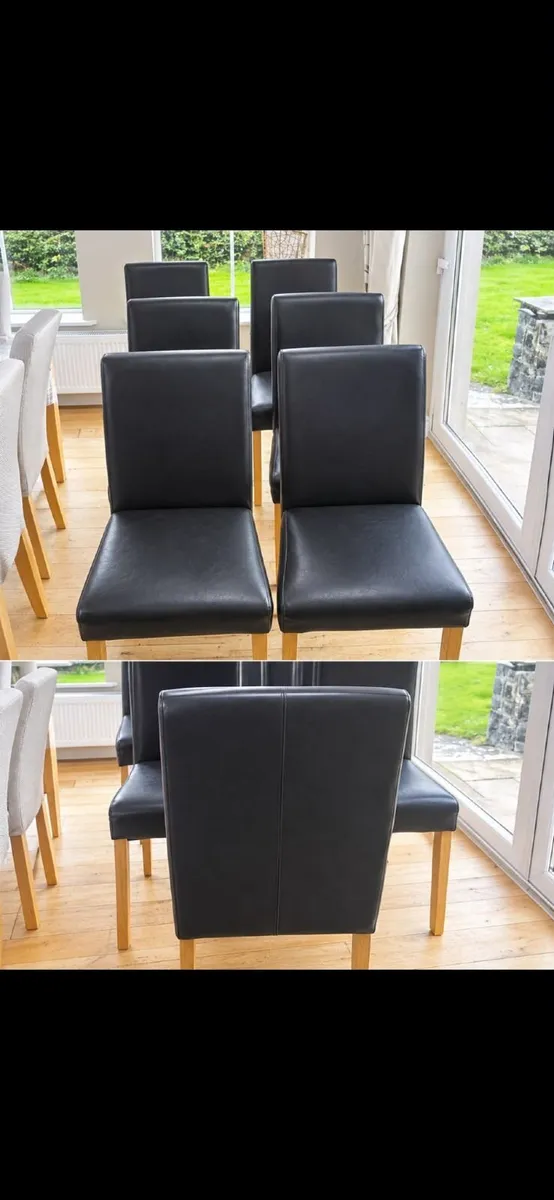 Dining Room Brown Leather Chairs - Image 1