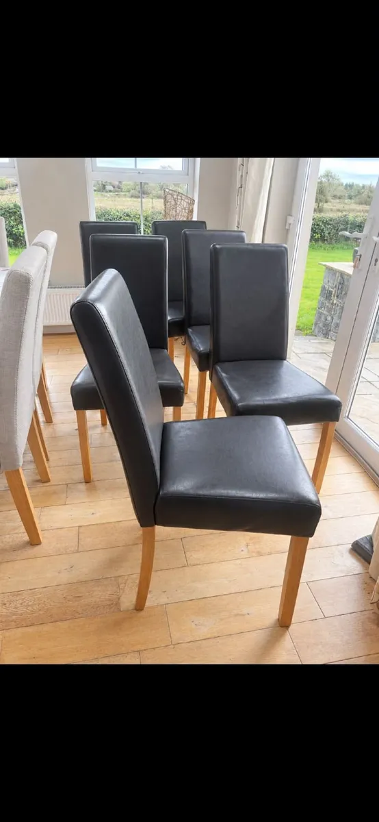 Dining Room Brown Leather Chairs - Image 2