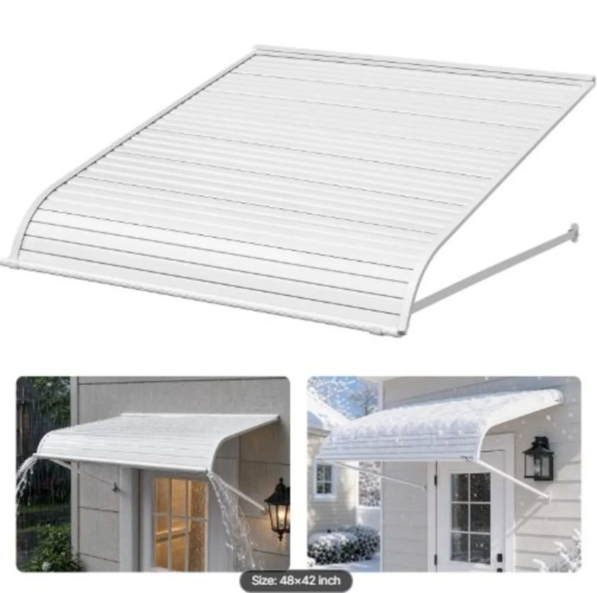 Aluminum Awning 48 x 42 in, Durable Window Awning - Image 1