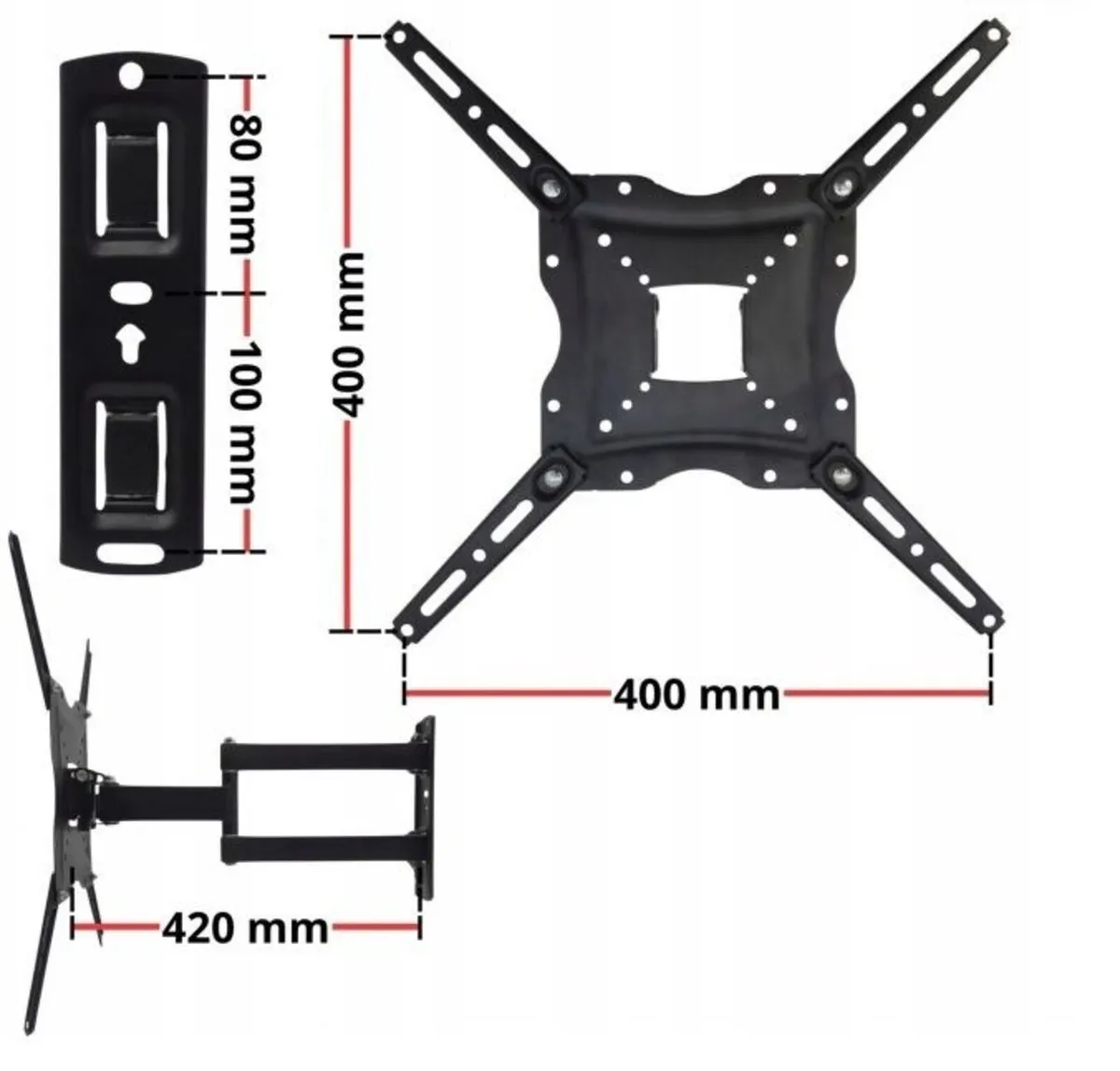 TV Wall Mount Bracket  Swivel Full Motion 17-56" - Image 2
