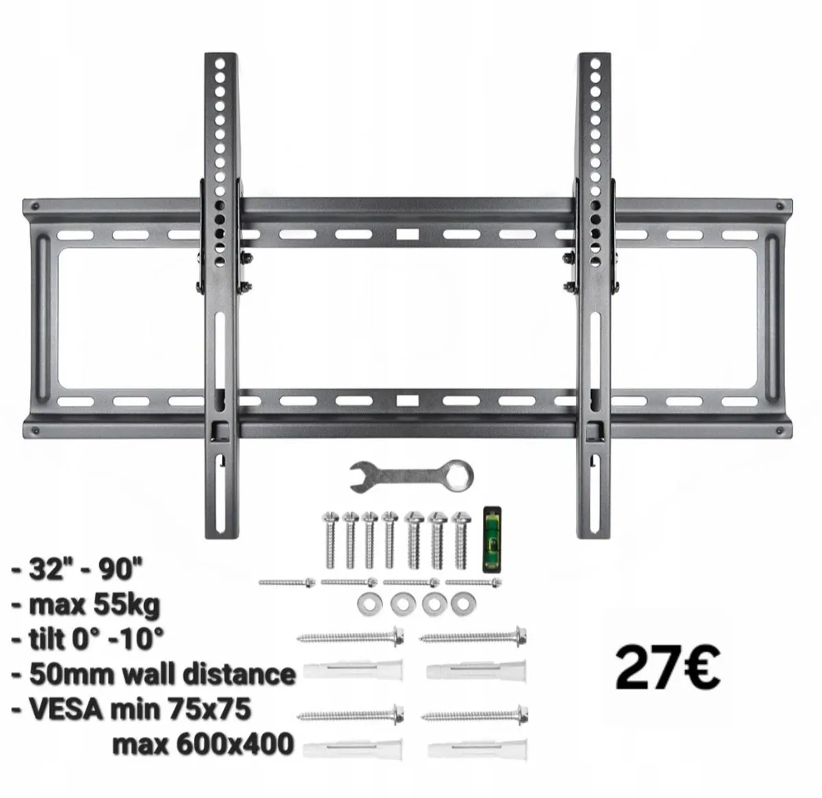 TV Wall Mount Bracket Tilt 32" - 90" TV - Image 1