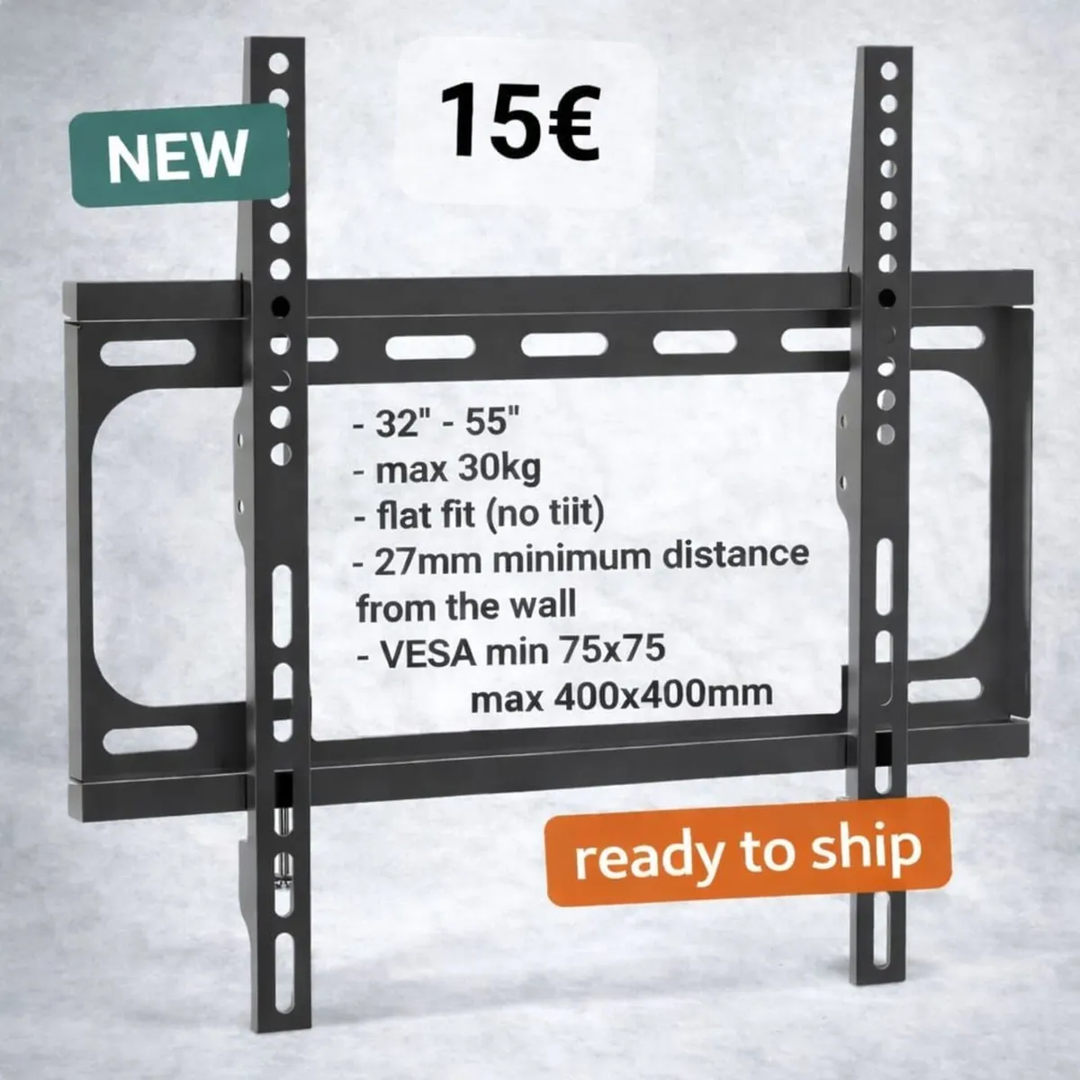 TV Wall Mount Bracket Flat Fixed 32-55" - Image 1