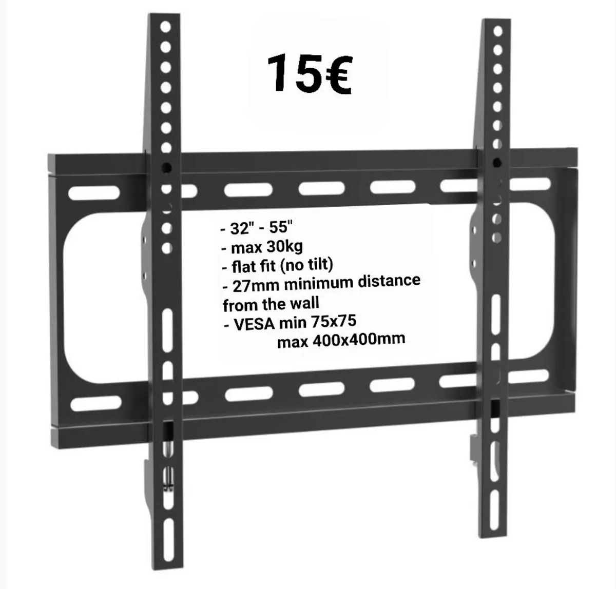 TV Wall Mount Bracket Flat Fixed 32-55" - Image 1