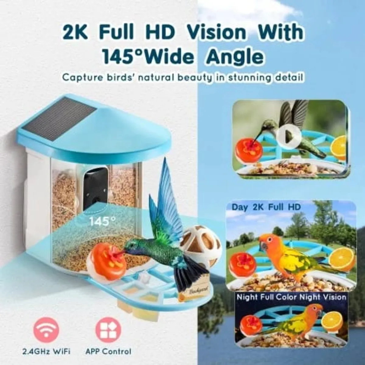 Smart Bird Feeder with Camera, 2K HD AI Identify 1 - Image 2
