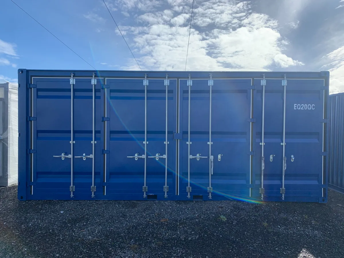 NEW 20FT STORAGE CONTAINER C/W 4 X SIDE DOORS - Image 1