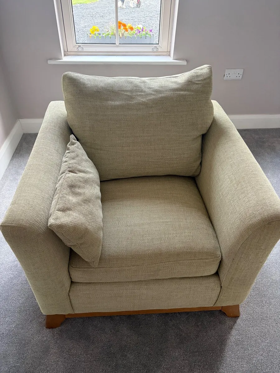 Armchair with matching footstool - Image 1