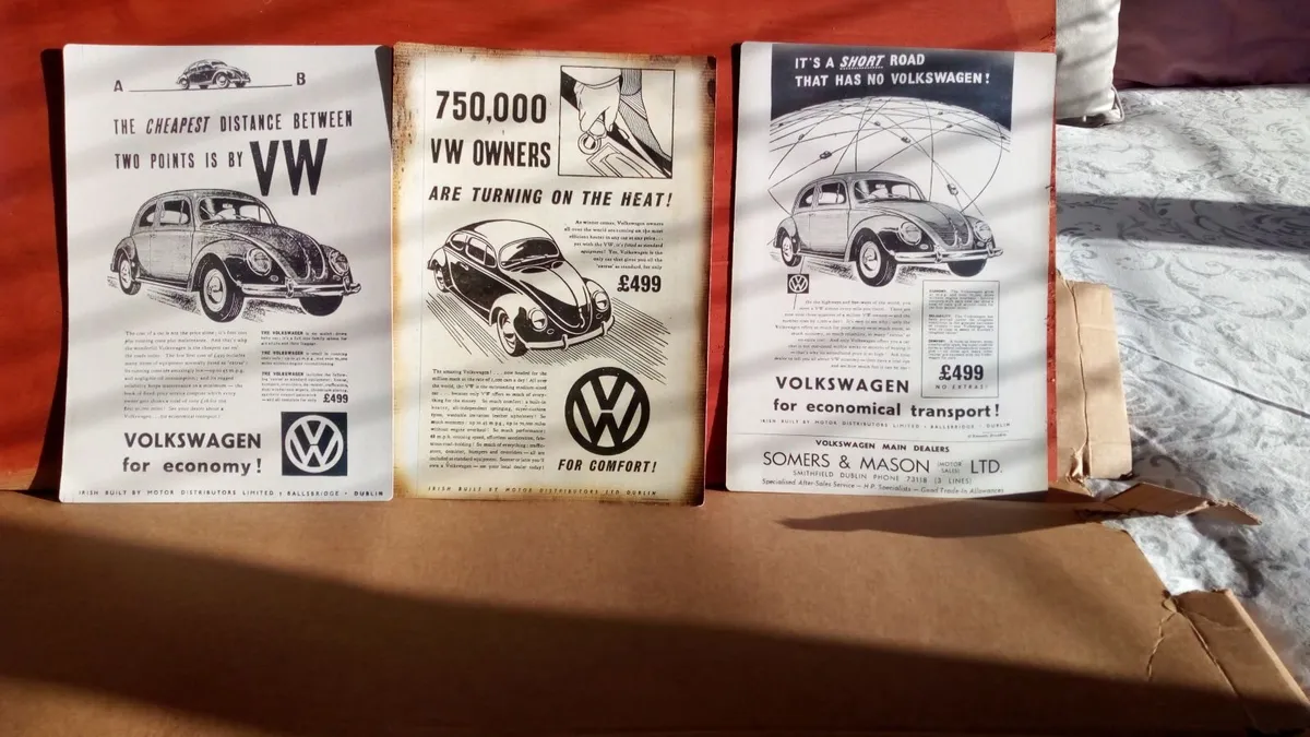 VW Beetle 1950s adverts ( REPRODUCTION POSTERS ) - Image 1