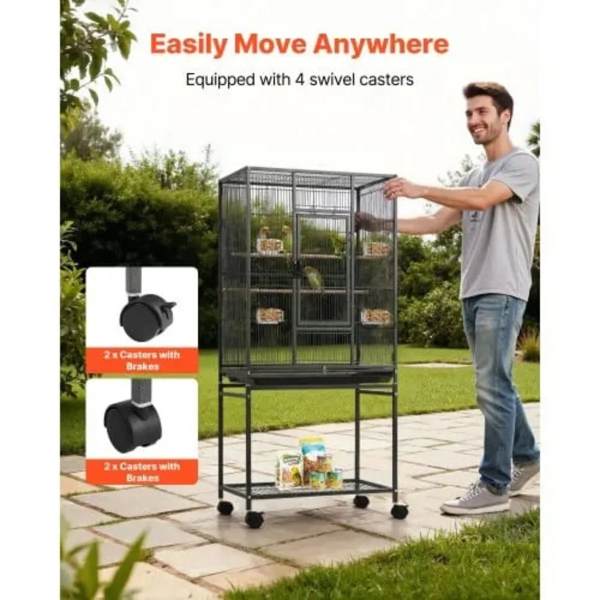 Bird Cage, 625 x 425 x 1370 mm, Flat Top, Wrought - Image 2