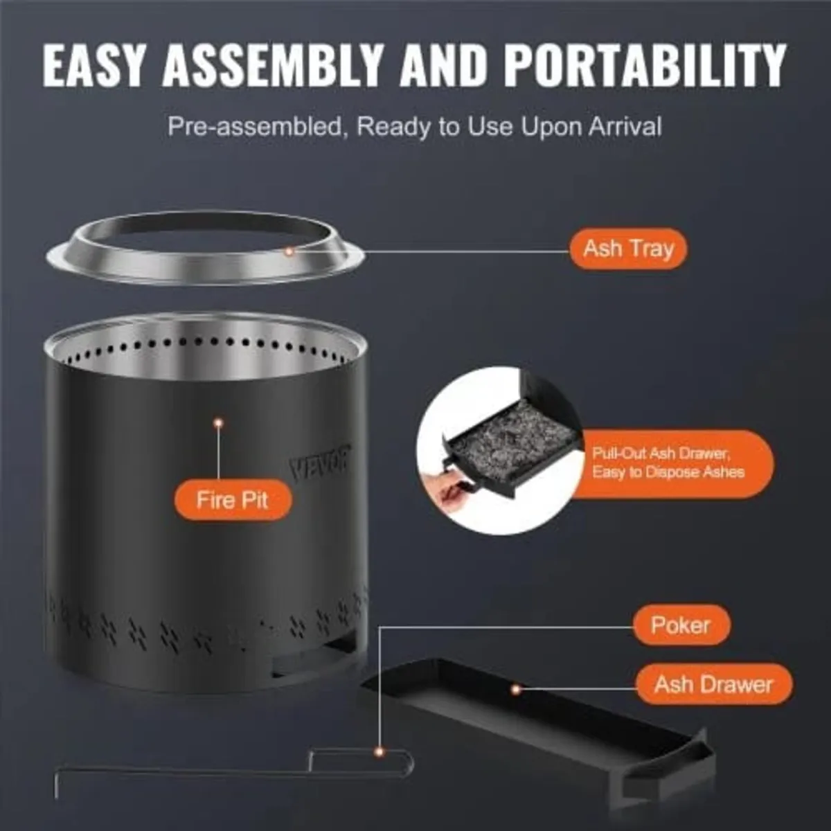 Smokeless Fire Pit Stove Bonfire 40 cm Dia Wood Bu - Image 3