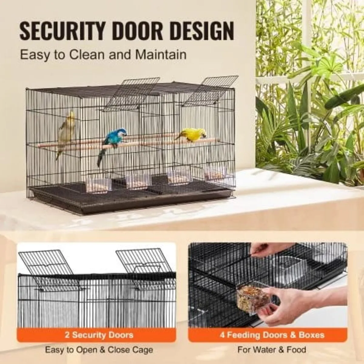 Bird Cage, 18 in, Small Parakeet Cage with Divider - Image 4