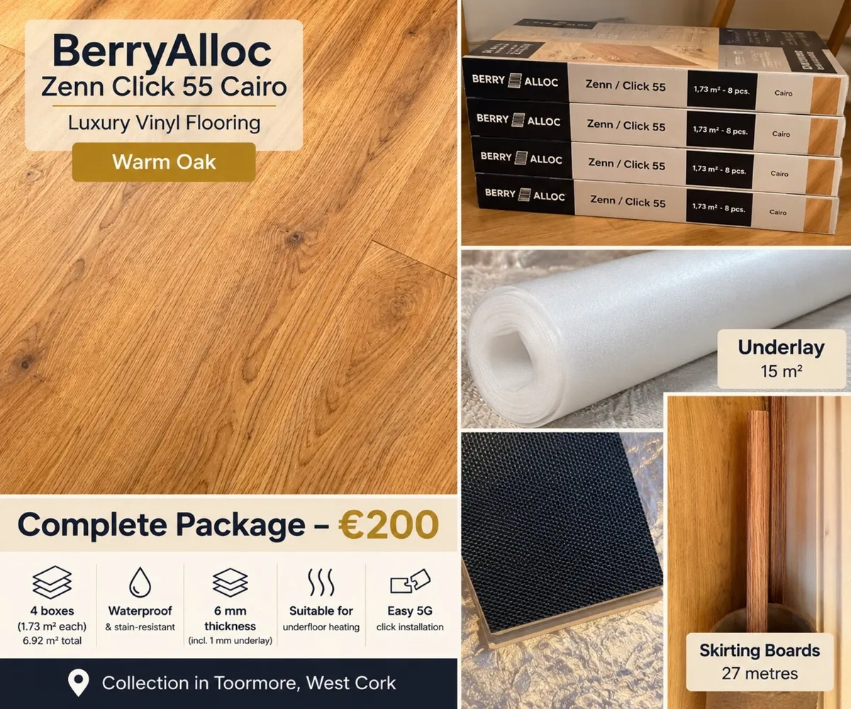 Luxury Vinyl Flooring 6.92m² + Extras - Image 1