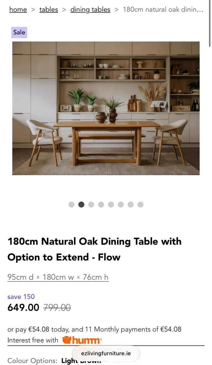 180cm Oak Dining Table Like New - Image 4