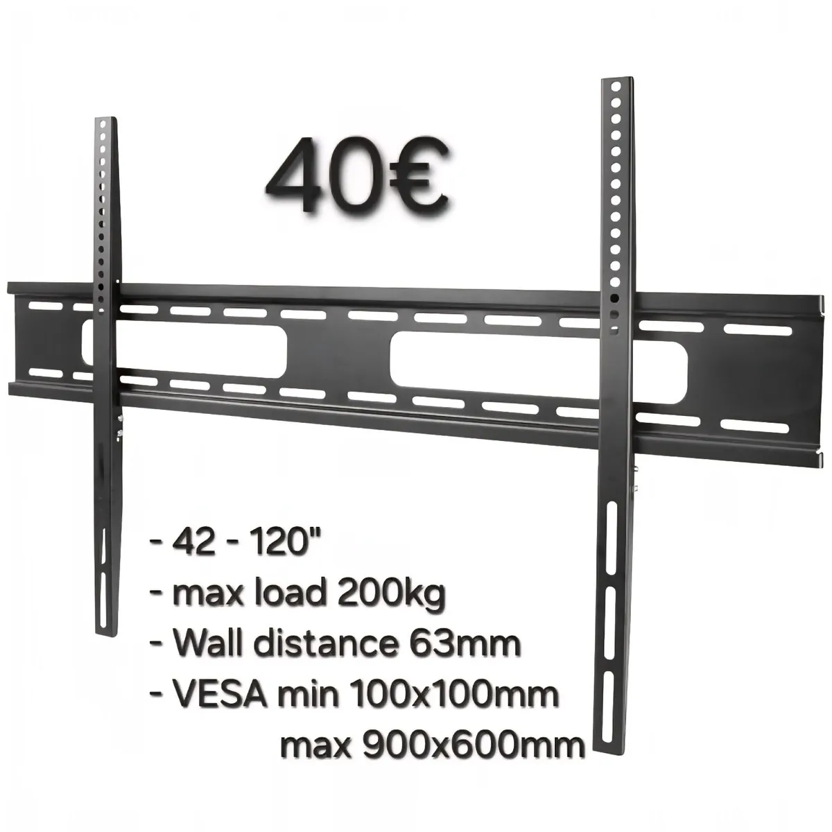 Tv Wall Mount Bracket Flat Fixed 42-120" - Image 1
