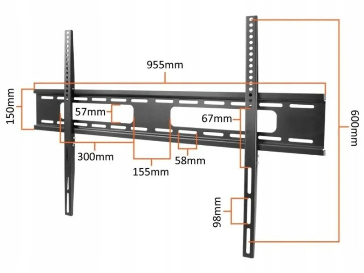 Tv Wall Mount Bracket Flat Fixed 42-120" - Image 2