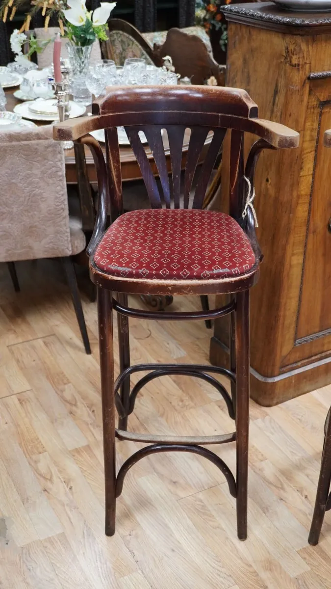 Pair of Vintage Bentwood Bar Stools - Image 2
