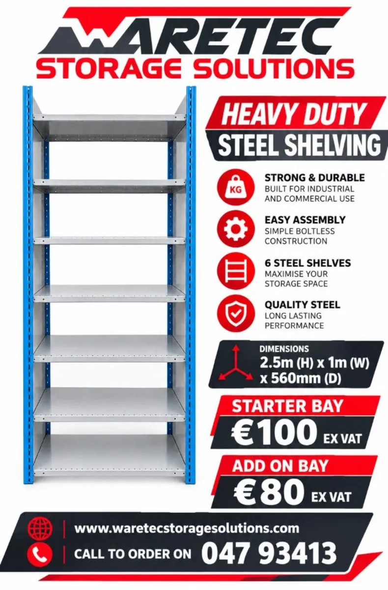 7 tier galvanised shelving &  storage boxes