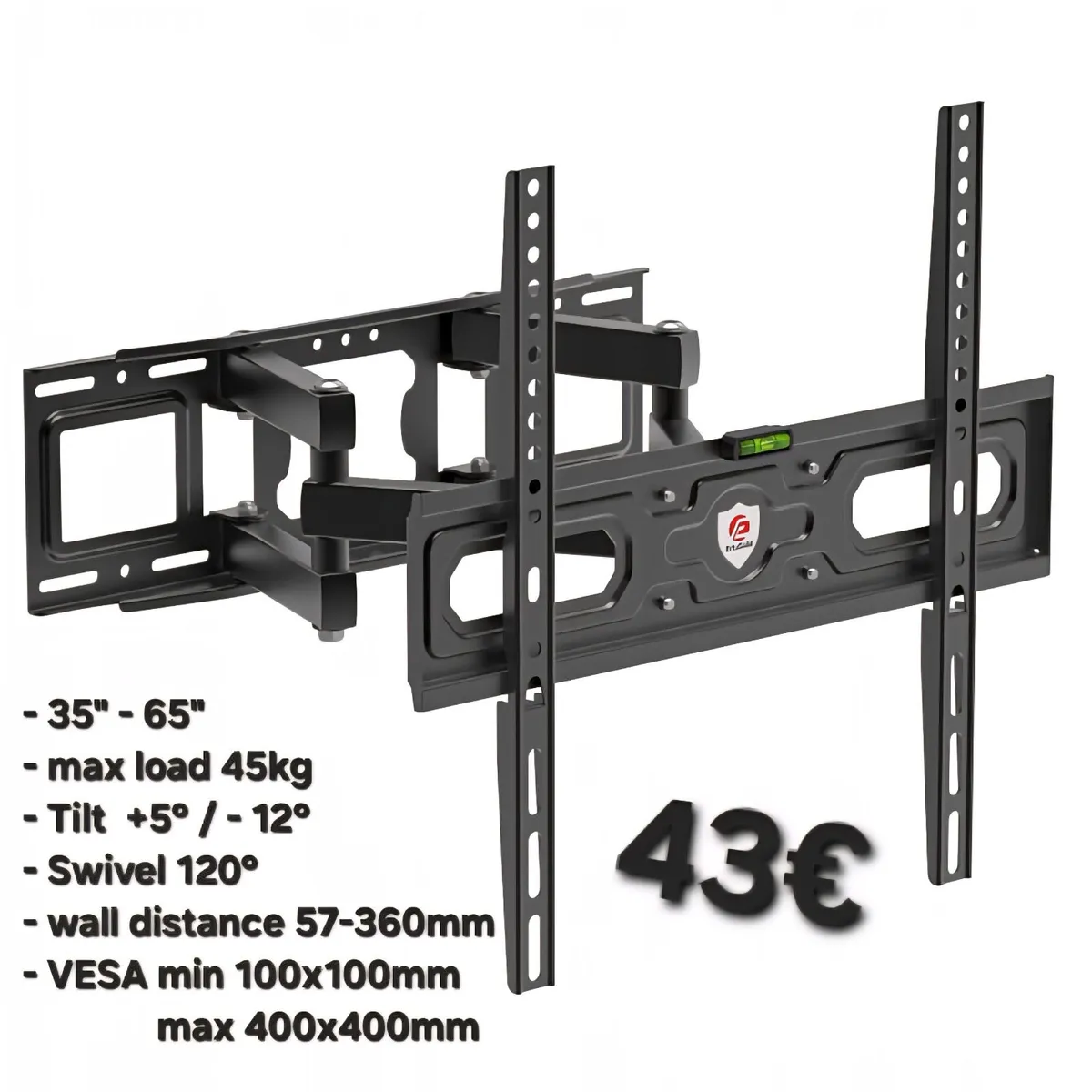 Tv Wall Mount Bracket Swivel Full Motion 35"-65" - Image 1