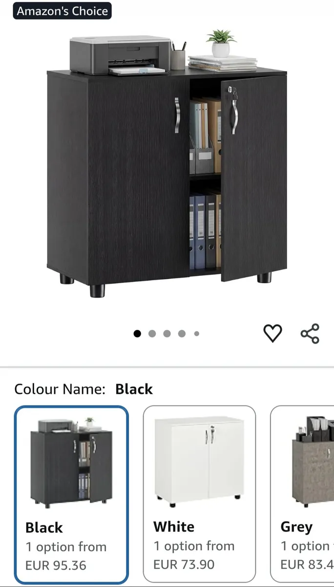 Locking Black Storage Cabinet - Image 1