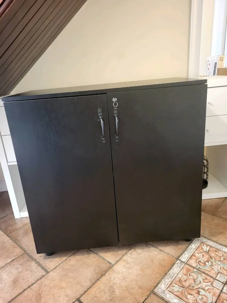Locking Black Storage Cabinet - Image 3