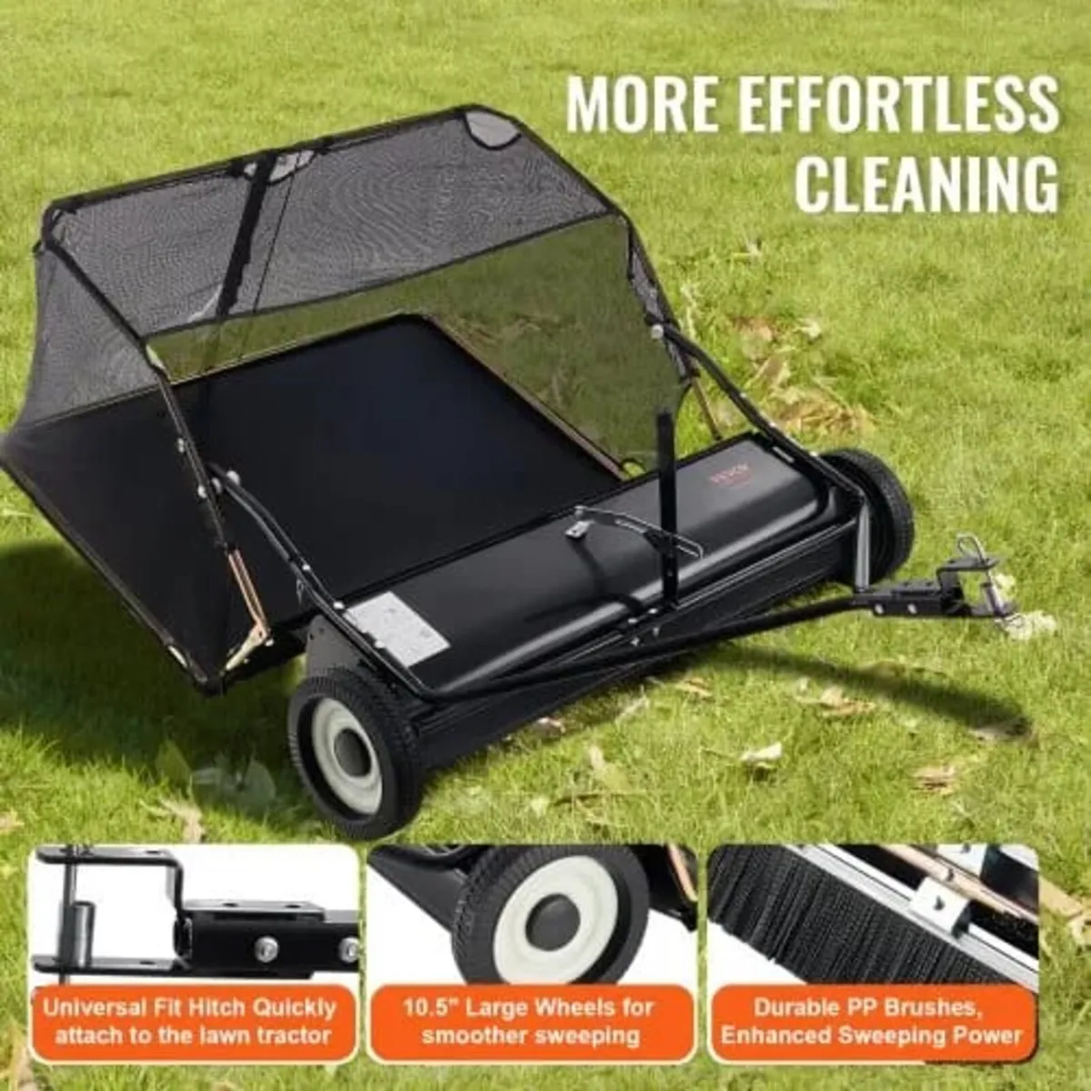 42-inch Lawn Sweeper Tow Behind, 12 cu.ft. Large P - Image 2