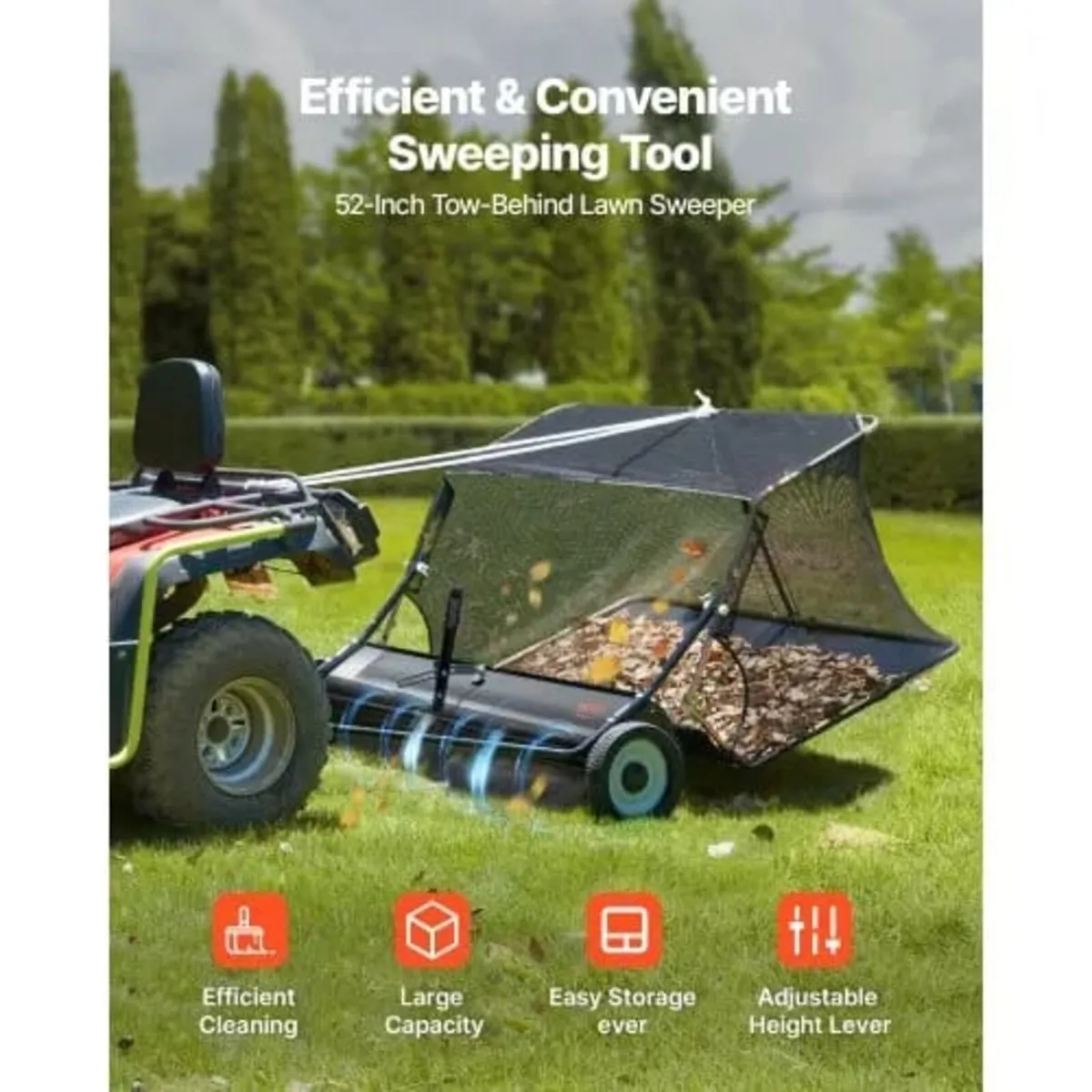 26.7 cm Tow Behind Lawn Sweeper, 26 cu.ft. Large Y - Image 3