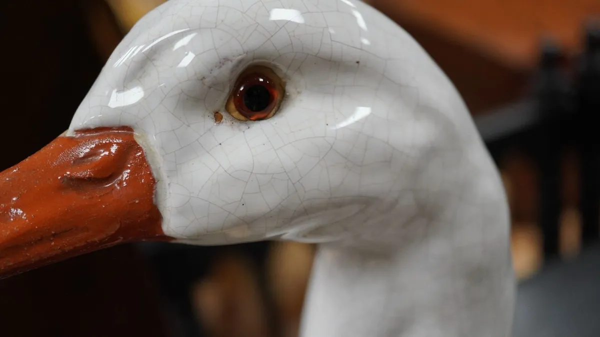 Large Antique French Glazed Terracotta Goose - Image 3