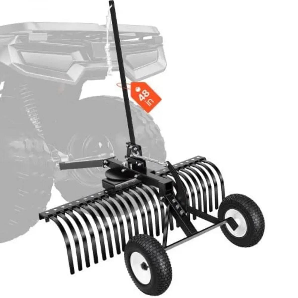 122 cm Tow Behind Landscape Rake, Pull Behind Lawn - Image 1