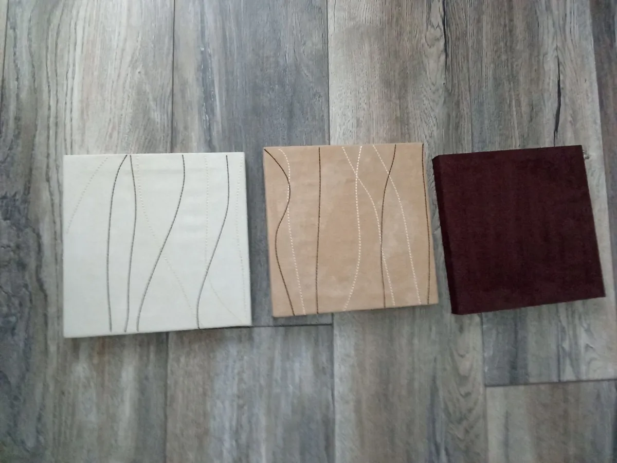3 Suede Leather Covered Frames. - Image 1