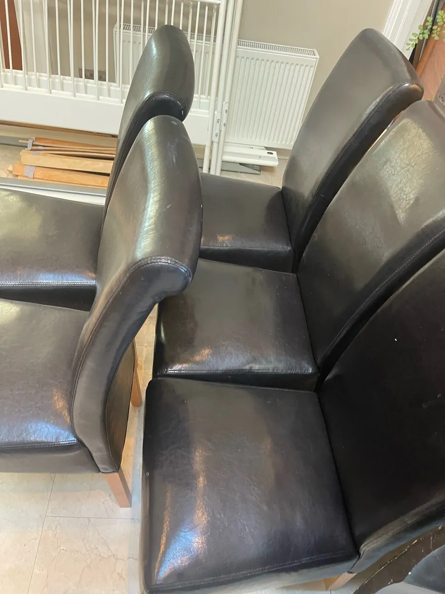 5 x Leather Padded Kitchen Dining Chairs - Deliver - Image 2