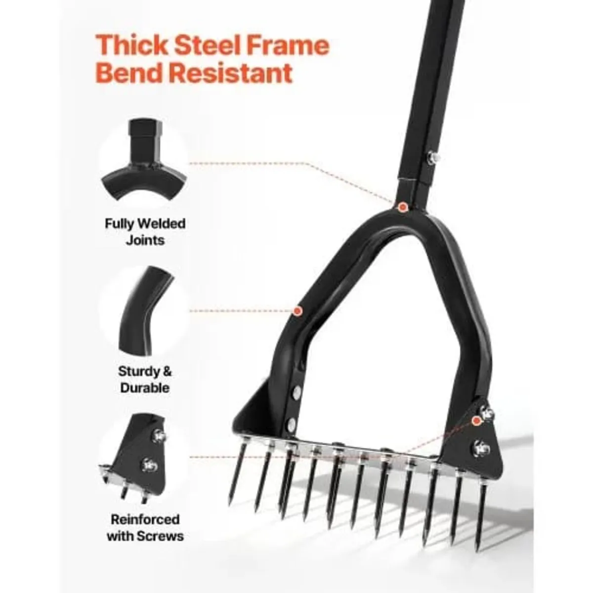 Lawn Aerator, 9.2 in Manual Core Aerator Tool with - Image 1